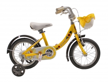 велосипед детский gravity flower, диаметр колес: 14", цвет: жёлтый