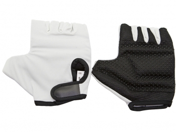 Велосипедные перчатки TBS без пальцев. материал: белая кожа с наполнителем, лайкра. размер: s