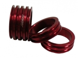 Кольцо проставочное Neco 1-1/8"х10мм красное, алюминий арт. ZTB13042