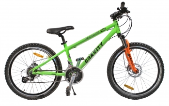Подростковый велосипед Gravity Expedition Disc 24, цвет: зелено-оранжевый