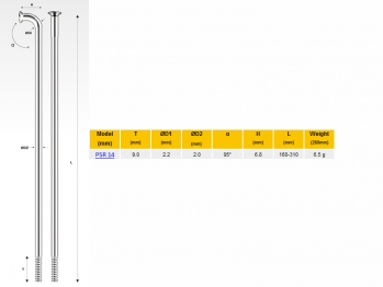 Pillar Спицы PSR 14, 282 мм, серебристые