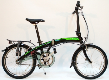 Складной велосипед Dahon Curve i3 Obsidian черно-зеленый, 3 скорости, колеса 20