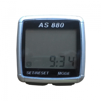 Велокомпьютер ac-880 проводной. 11 функций: скорость /режим сканирования /время /""пройденное расстояние/одометр /максимальная скорость /средняя скорость /часы /""счётчик калорий /секундомер. цвет: серебристый