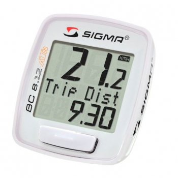 Велокомпьютер Sigma topline bc 8.12 ats. беспроводной. функции: скорость текущая, ""средняя, максимальная; расстояние за день, общее; время в пути за день, общее; часы. ""цвет ""белый.