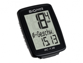 Велокомпьютер SIGMA BC 7.16 7 функций: скорость текущая/ средняя; расстояние за день/ общее; время в пути за поездку/...