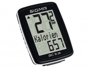Велокомпьютер SIGMA BC 9.16 9 функций: скорость текущая/ средняя/ сравнение тек. и сред./ максимальная;