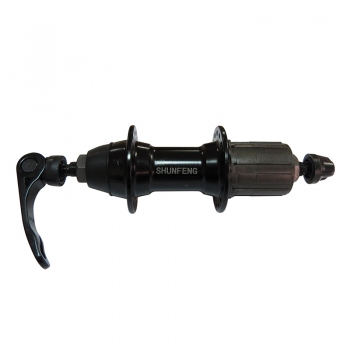 Велосипедная втулка Shunfeng ROAD задняя алюминиевая под кассету (8-9 ск.) 3/8x14Gx32Hx135x145 с эксцентриком чёрная