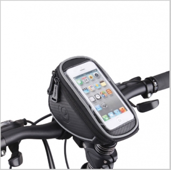 Сумка для велосипеда Mingda на руль и вынос L17,5хH8,5хW10,5 с отделением для смартфона 16,5х8,5см, крепление на липучках, материал ...