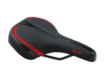 Велосипедное седло Kellys COMFORTLINE, 262х191мм, цвет: чёрное с красной полоской