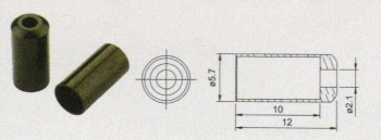 Наконечник оболочки троса тормоза BOT115-3E 5 мм, латунь, 200 шт