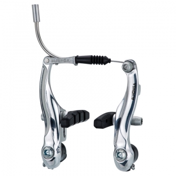 Alhonga тормоза V-brake hj-7011ad7 для детских, складных, bmx, алюминий, рамки 95мм, пружина линейная, серебристые, с колодками hj-601.12 (60мм), 180г/колесо, передний+задний