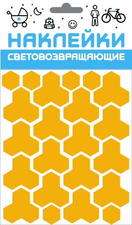 Набор наклеек световозвращающих "Кристалл" желтый, COVA SPORT