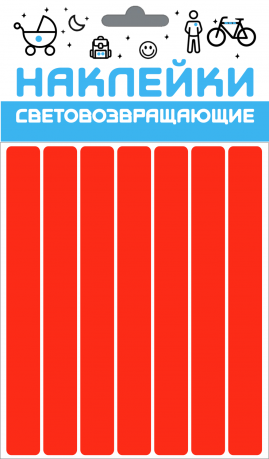 Набор наклеек световозвращающих "Полоса" красный, COVA SPORT