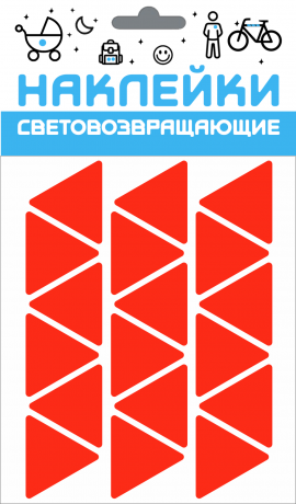 Набор наклеек световозвращающих "Треугольник" красный, COVA SPORT