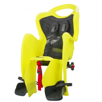 BELLELLI Сидение заднее Mr Fox Clamp Hi-Viz жёлтое LUX, до 22кг