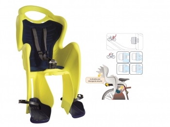 BELLELLI Сидение заднее Mr Fox Relax B-Fix, Hi-Viz, светоотражающее, жёлтое, до 22кг