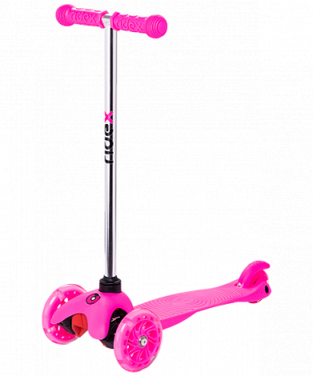 Детский самокат 3-х колесный RIDEX 3D Zippy 2.0 (120/80 мм), розовый