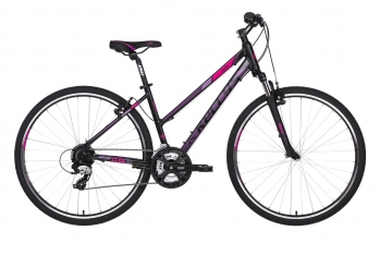 Гибридный велосипед Kellys Clea 30 черно-розовый, размер рамы: 19