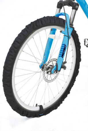 Комплект чехлов эластичных из 2-х шт.на колеса для велосипеда,размер 18-24,цвет черный PROTECT
