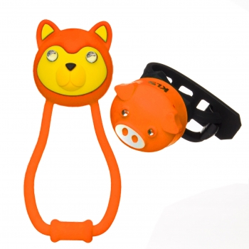 Комплект освещения KLS ANIMAL оранжевый: силиконовые фонарики TEDDY+PIGGY