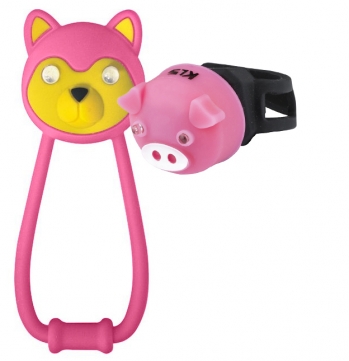 Комплект освещения KLS ANIMAL розовый: силиконовые фонарики TEDDY+PIGGY