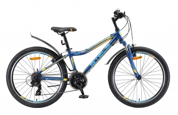 Подростковый велосипед Stels Navigator 410 V V010 (рама 13) Тёмно-синий/жёлтый 21ск.
