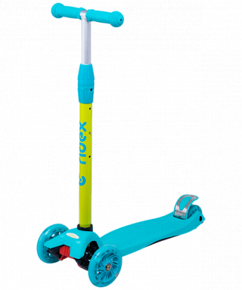 Самокат 3-х колесный RIDEX Kiko, 120/80 мм, голубой/зеленый