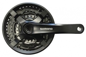 Shimano система fc-ty501, 170мм, 48/38/28T, под квадрат, с защитой, с фиксирующим болтом, чёрная, без упаковки