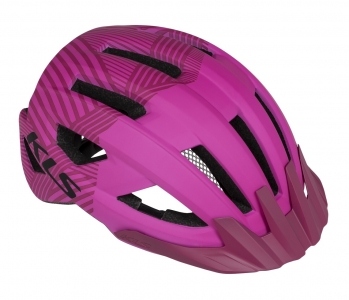 Шлем KLS DAZE, pink L/XL, 14 вент. отверстий, двухкомпонентное литьё, съёмные козырёк и внутренняя вкладка, отражающий стикер сзади