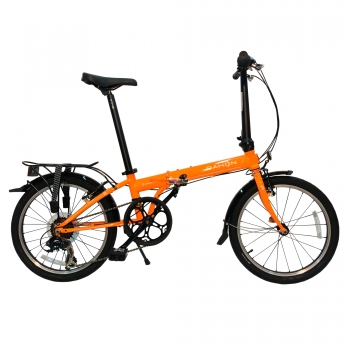 Складной велосипед Dahon Speed D7 оранжевый 7 скоростей, колеса 2 крылья, багажник, насос