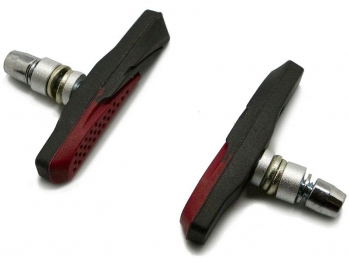 Колодки тормозные на велосипед Zeit z-661 для v-brake, резьбовые, 72 мм, чёрно-красные, совместимость: shimano xtr/xt, блистер