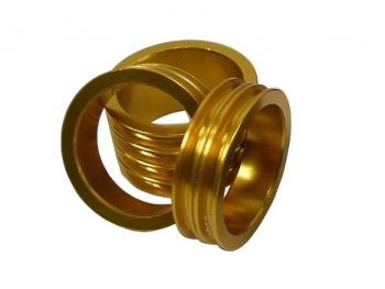Neco кольцо проставочное 1-1/8"х20мм золотое, шлифованное, алюминий