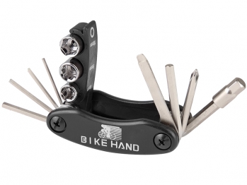 Bike hand yc-279-dn набор инструментов складной: шестигранники 2/2.5/3/4/5/6/8, отвёртки ""+/-, торцевой ключ 8мм, накидные 8/9/10мм