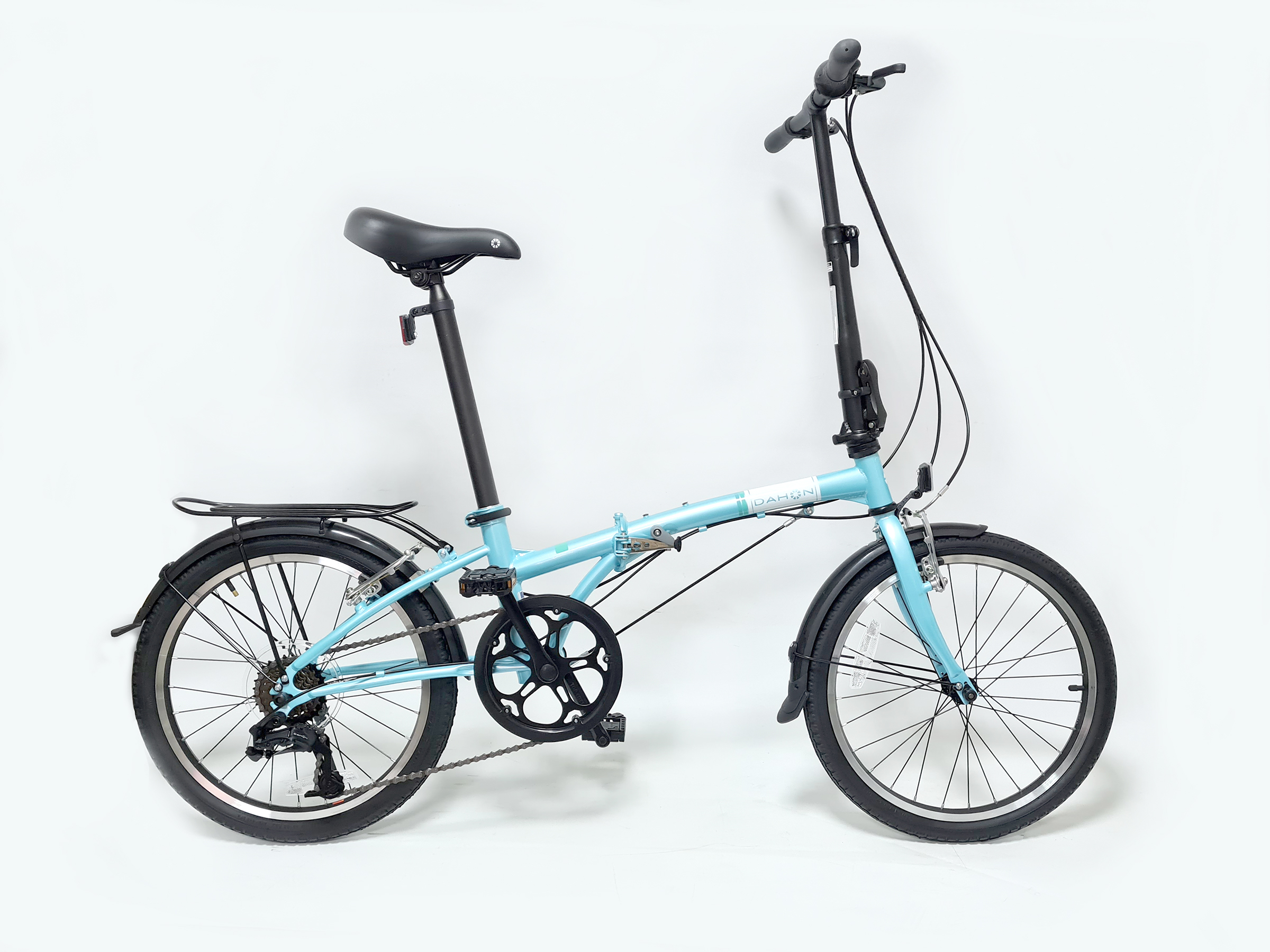 blue dahon folding bike