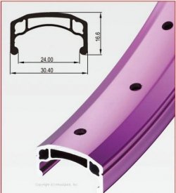 Велосипедный обод HJC p24 26"х24ммх36н, двойной, чёрный