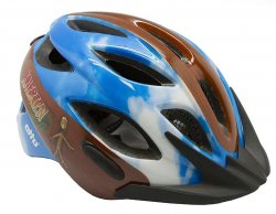 Шлем велосипедный Etto bernina knerten. цвет: коричневый, голубой. размер: s/m 52-57см.